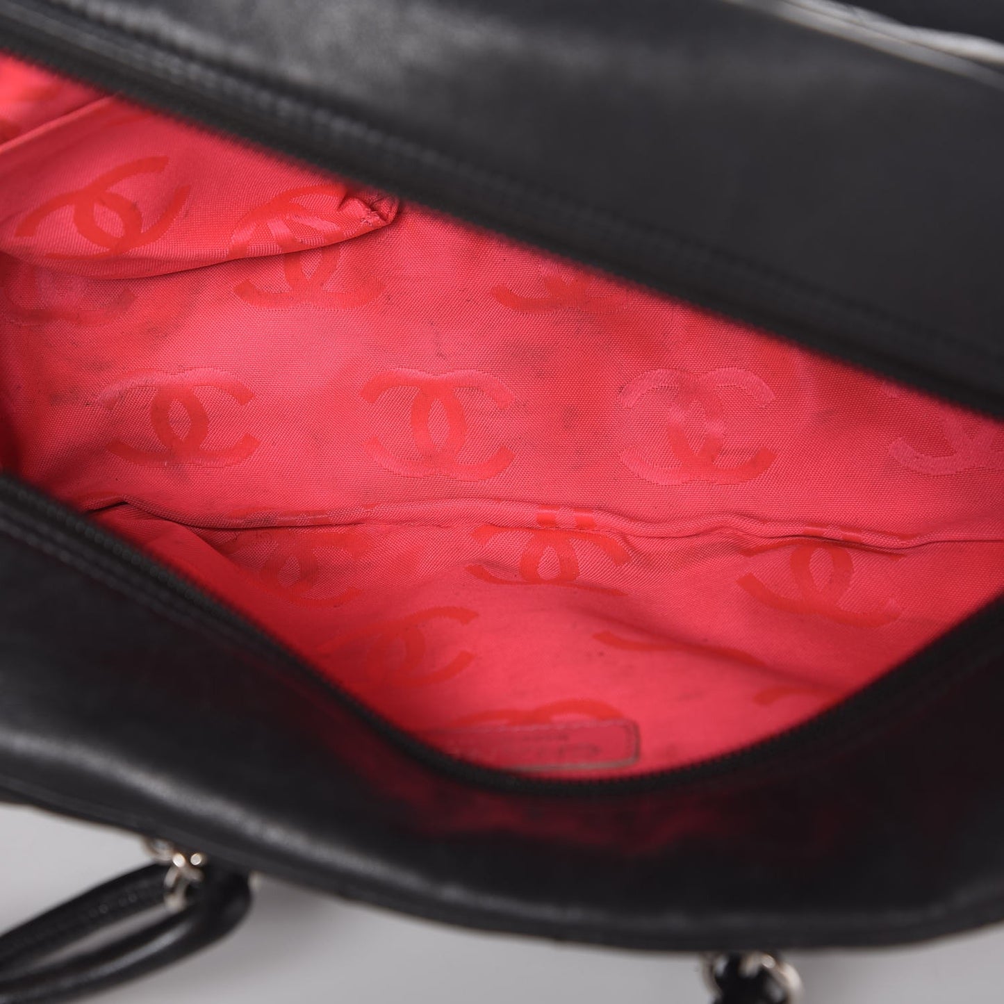 Calfskin Quilted Small Cambon Multipocket Reporter Black