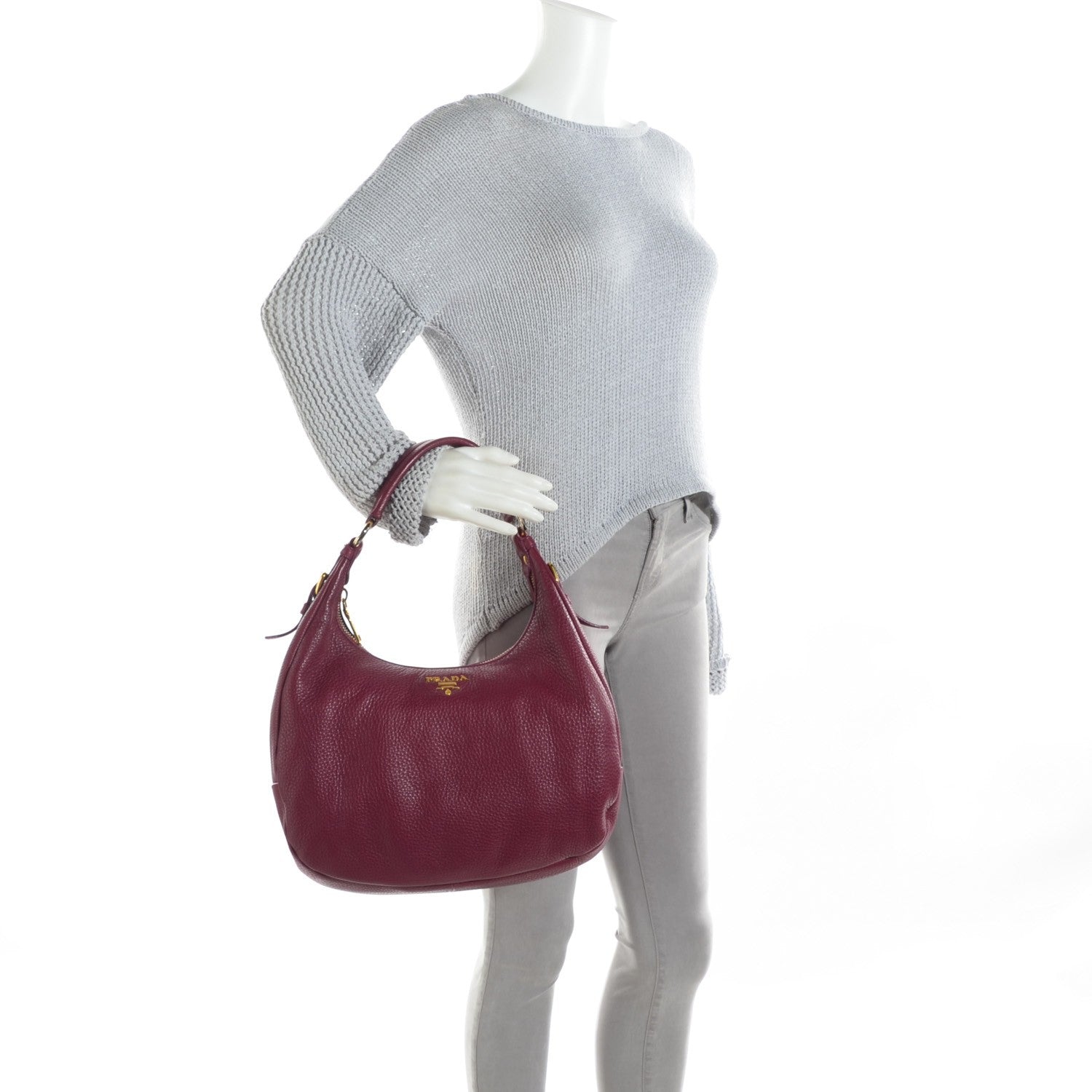 Prada Vitello Daino Hobo Ametista 2 of 14