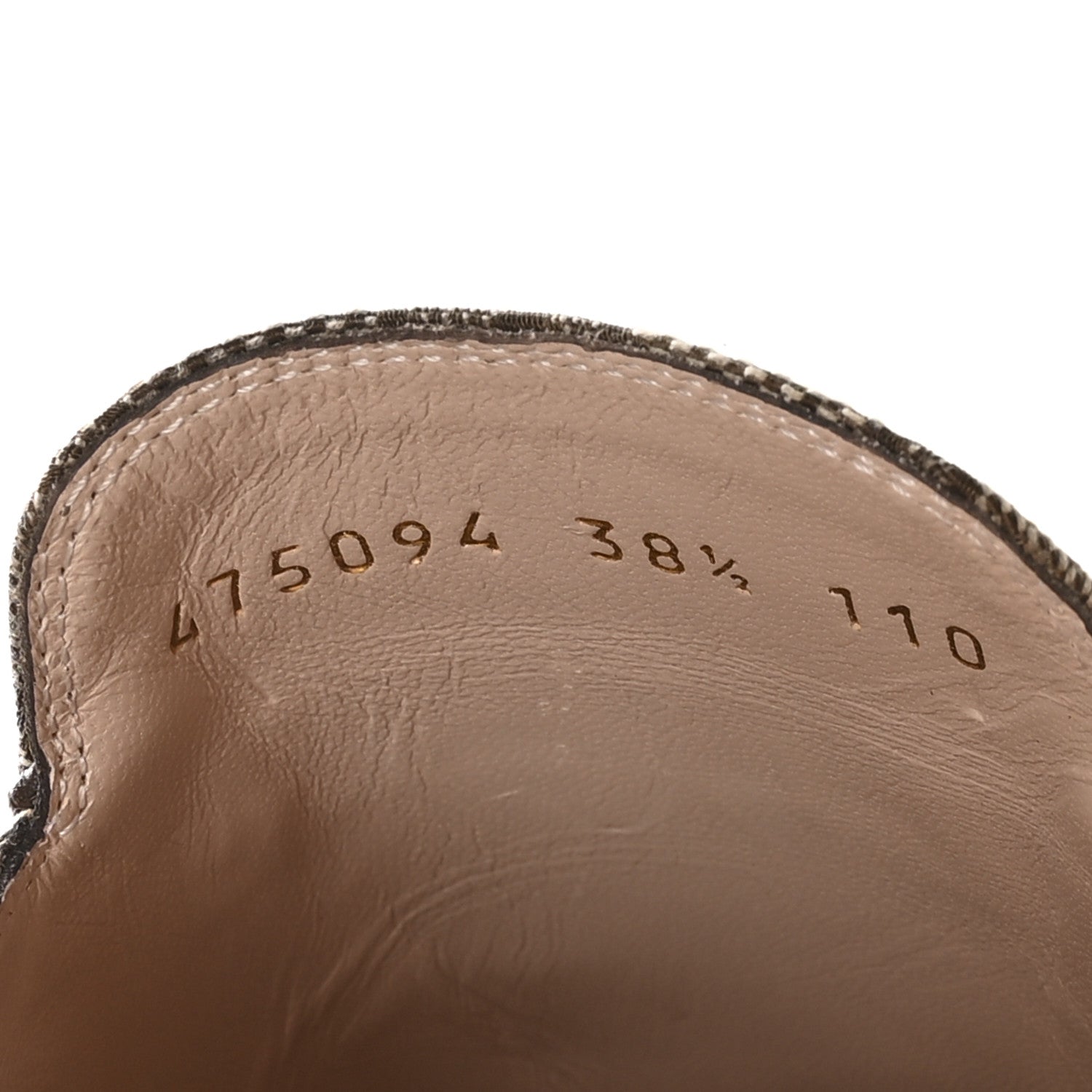 Gucci Monogram Jumbo GG Malaga Kid Womens Princetown Slippers 38.5 Camel Ebony New Acero Beige 8 of 9