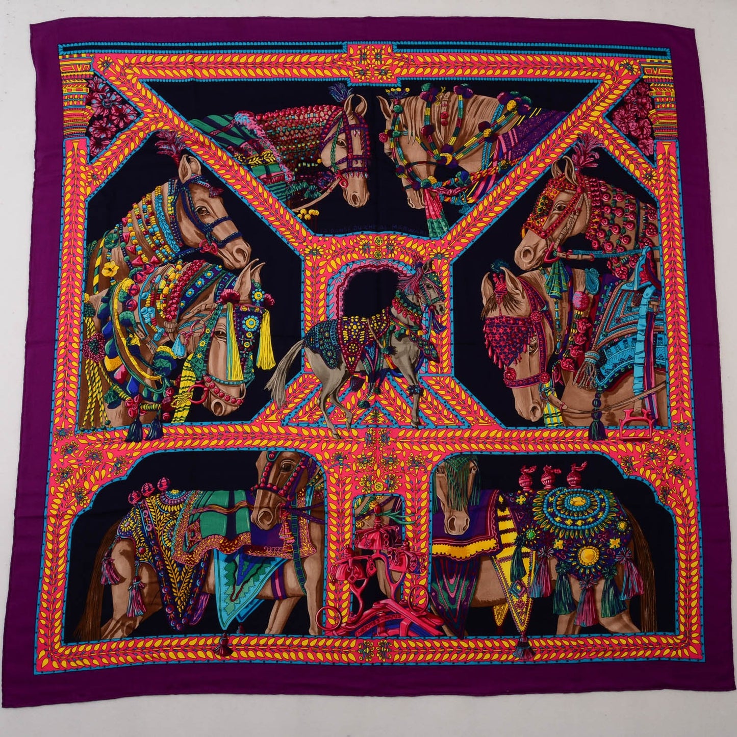 Cashmere Silk La Danse Du Cheval Marwari Shawl 140