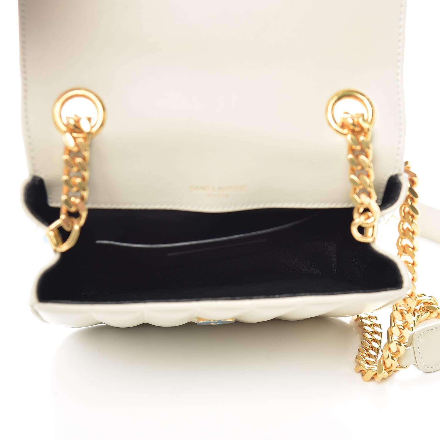 Saint Laurent SAINT LAUREN Lambskin Matelasse Small Vicky Chain Bag White 5 of 11