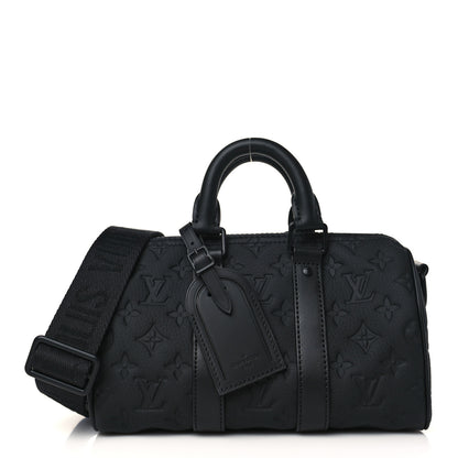 Louis Vuitton Monogram Taurillon Keepall Bandouliere 25 Black 1 of 9