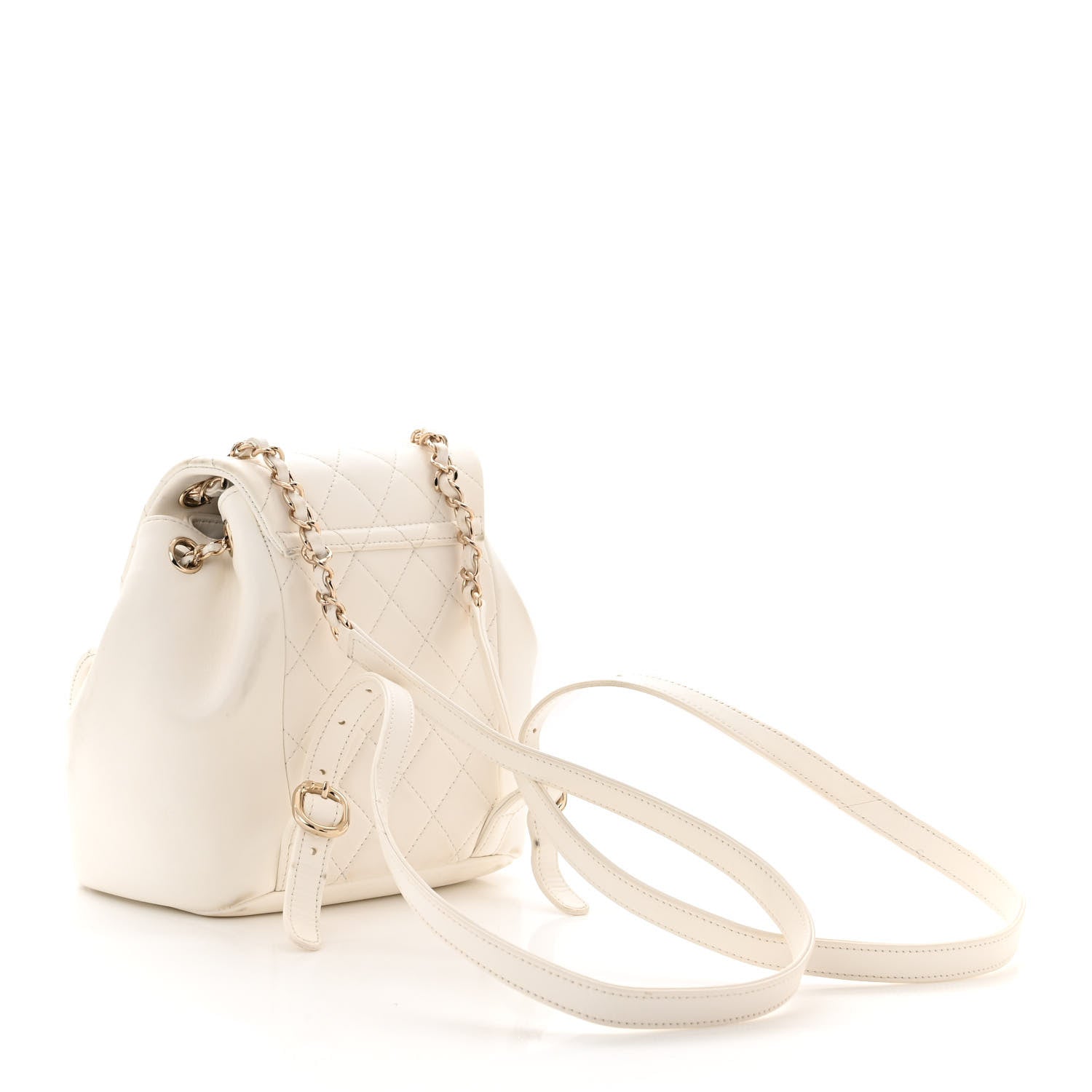 Chanel Lambskin Quilted Small Duma Drawstring Backpack White 3 of 17