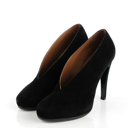 Hermes Goatskin Suede Florida Pumps 38 Black 3 of 8