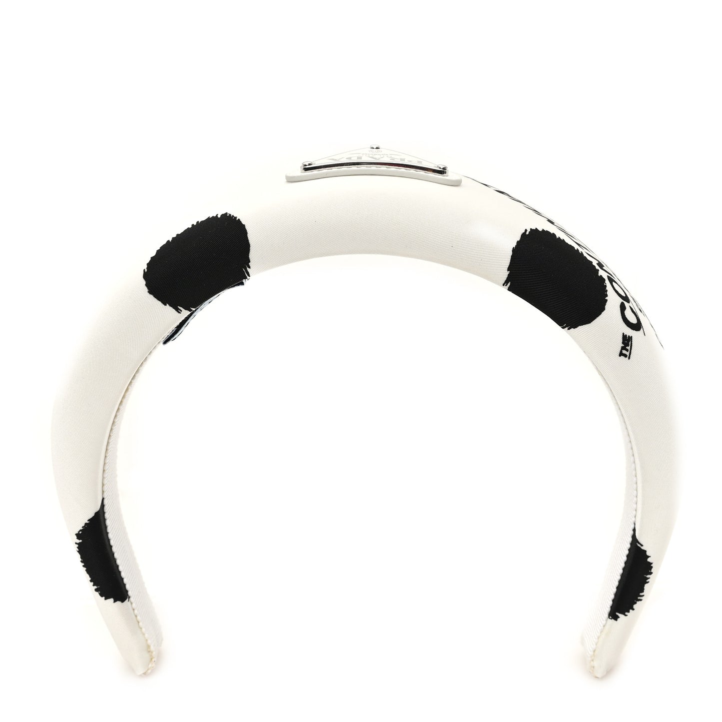 Re-Nylon Printed Metal Triangle Logo Headband Black White