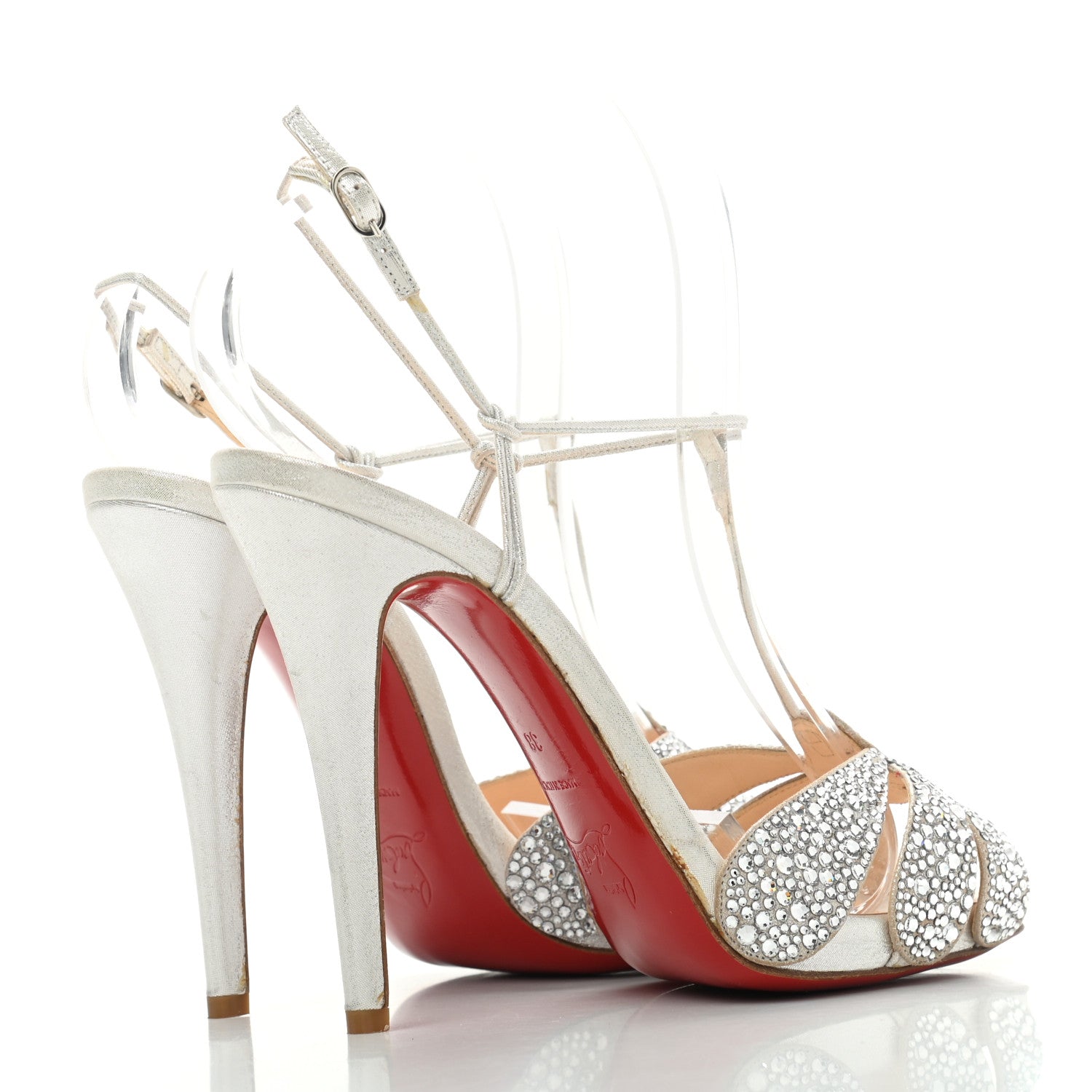 Christian Louboutin Strass Nappa Margi Diams 120 Sandals 38 Crystal 4 of 12
