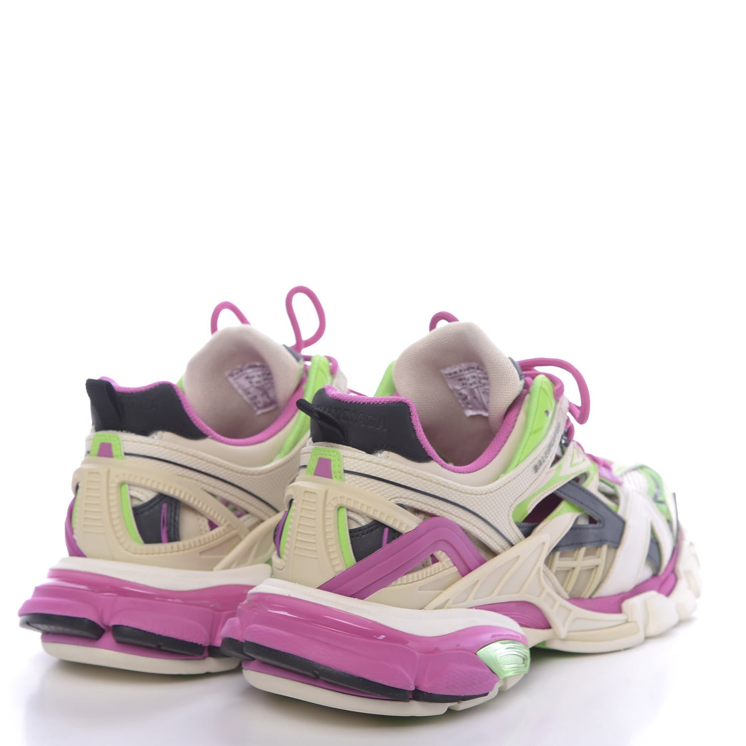 Balenciaga Rubber Mesh Bi-Color Mens Track.2 Open Sneakers 41 White Green Pink 4 of 10