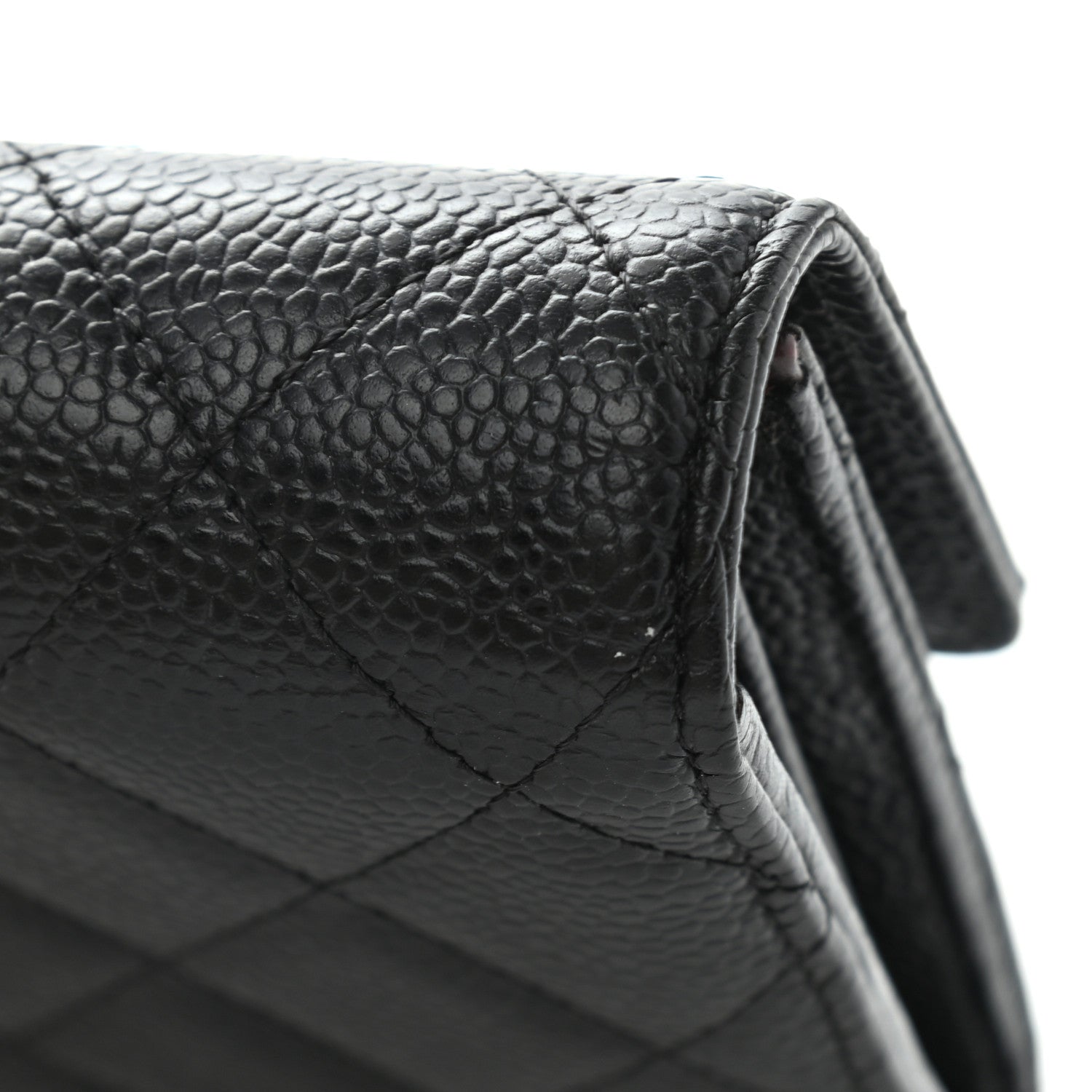 Chanel Caviar Quilted Large Gusset Flap Wallet Black 15 of 16