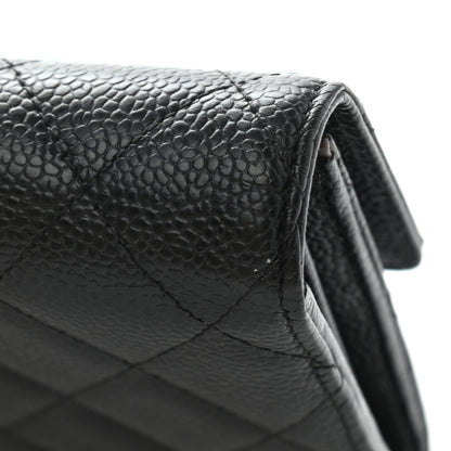 Chanel Caviar Quilted Large Gusset Flap Wallet Black 15 of 16