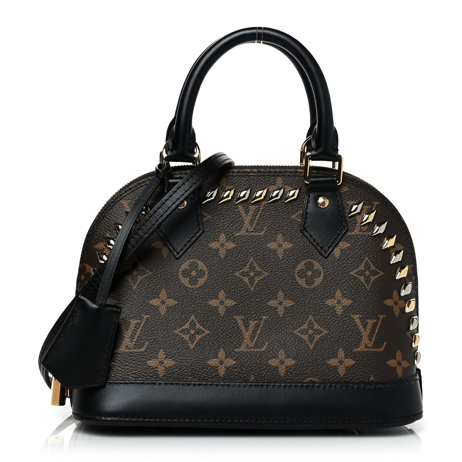 Louis Vuitton Monogram Macassar Studded Alma BB 1 of 9