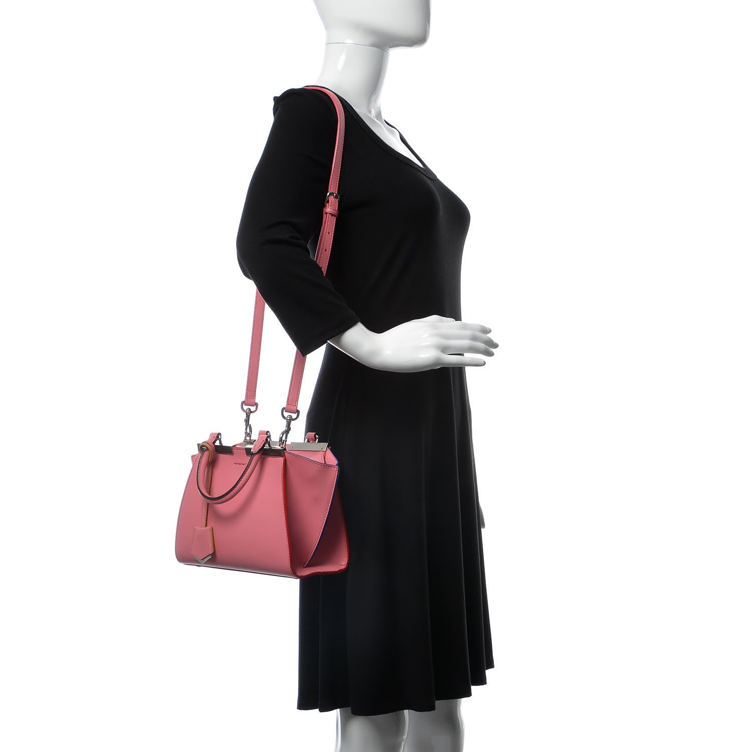 Fendi Vitello Dolce Mini 3jours Tote Pink 2 of 7