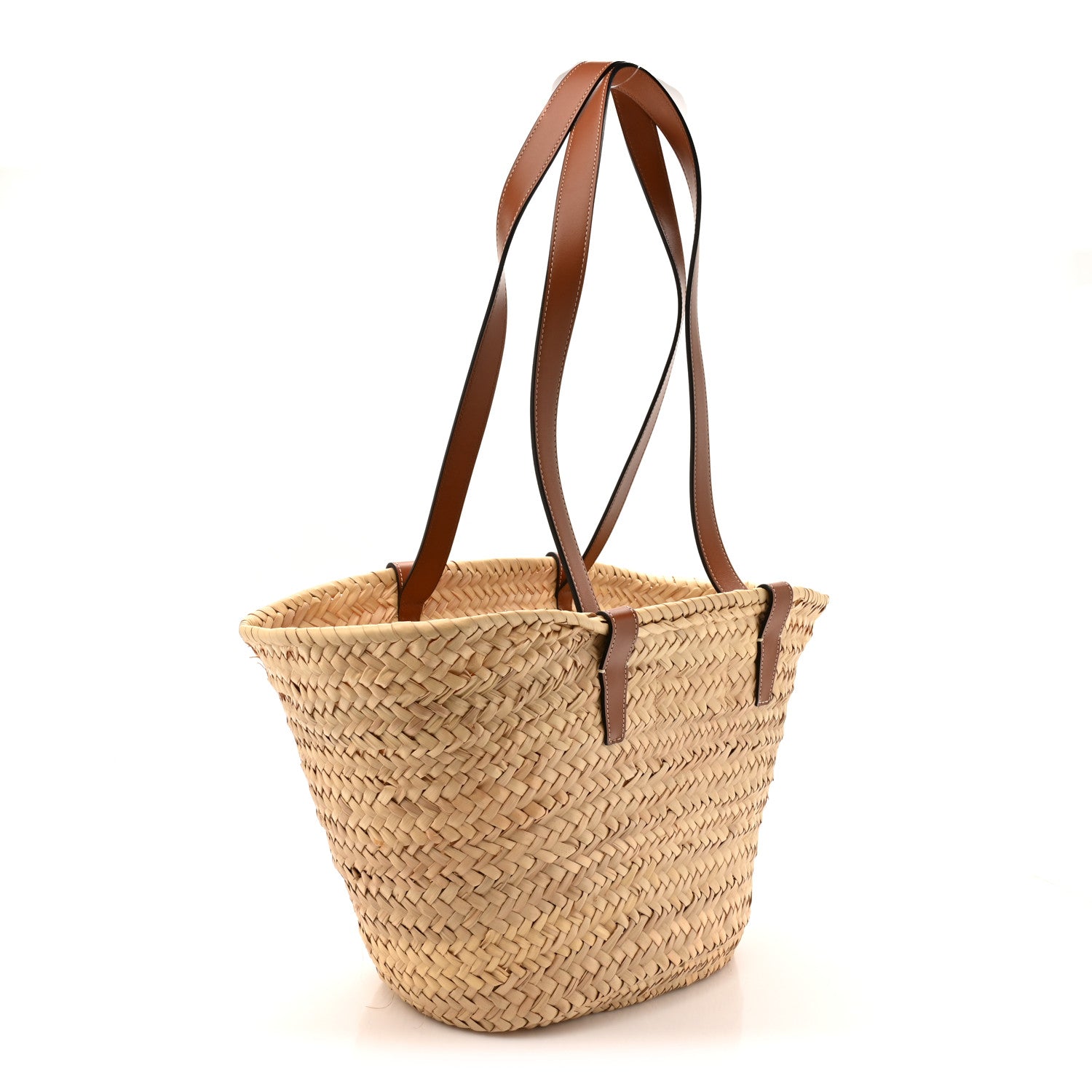 Celine Raffia Calfskin Triomphe Medium Panier Tan 2 of 8