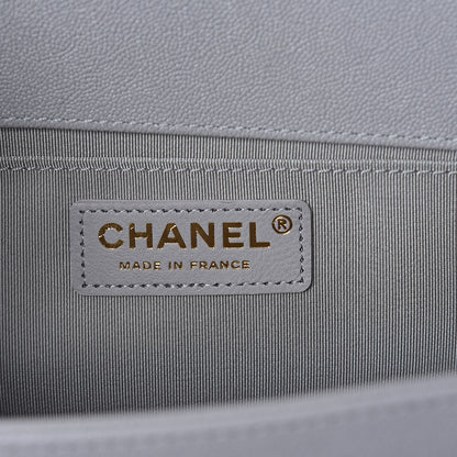 Chanel Caviar Quilted Medium Boy Flap Grey 6 of 10