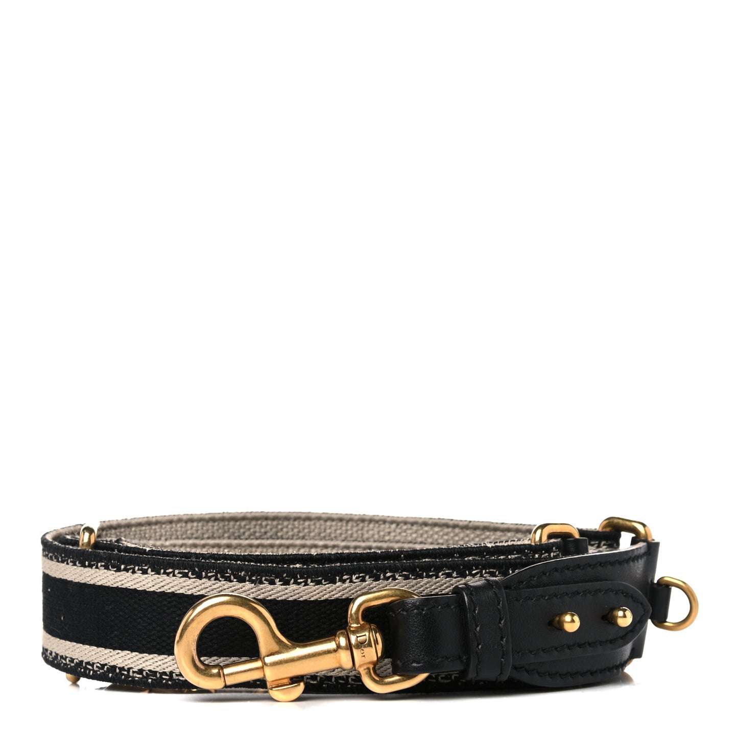 Canvas Embroidered Shoulder Strap Black