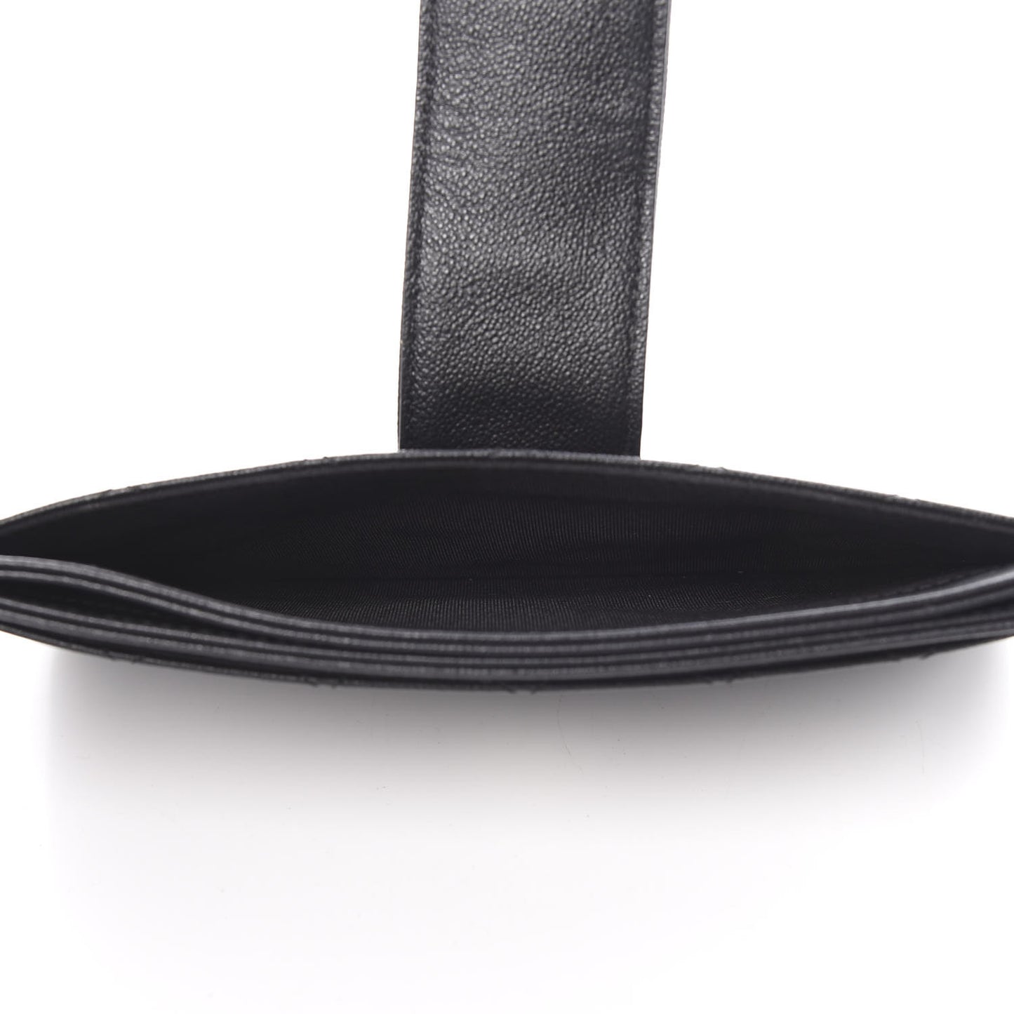 Caviar Quilted CC Box Strap Pouch Black
