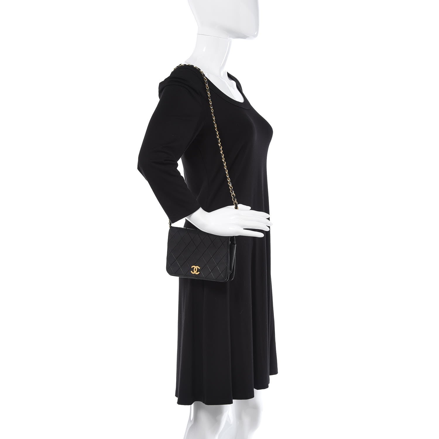 Chanel Lambskin Quilted Small Single Flap Bag Black 2 of 8