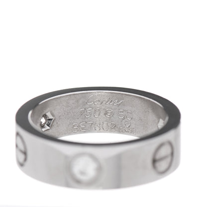 Cartier 18K White Gold 3 Diamond 5.5mm LOVE Ring 50 5.25 3 of 5