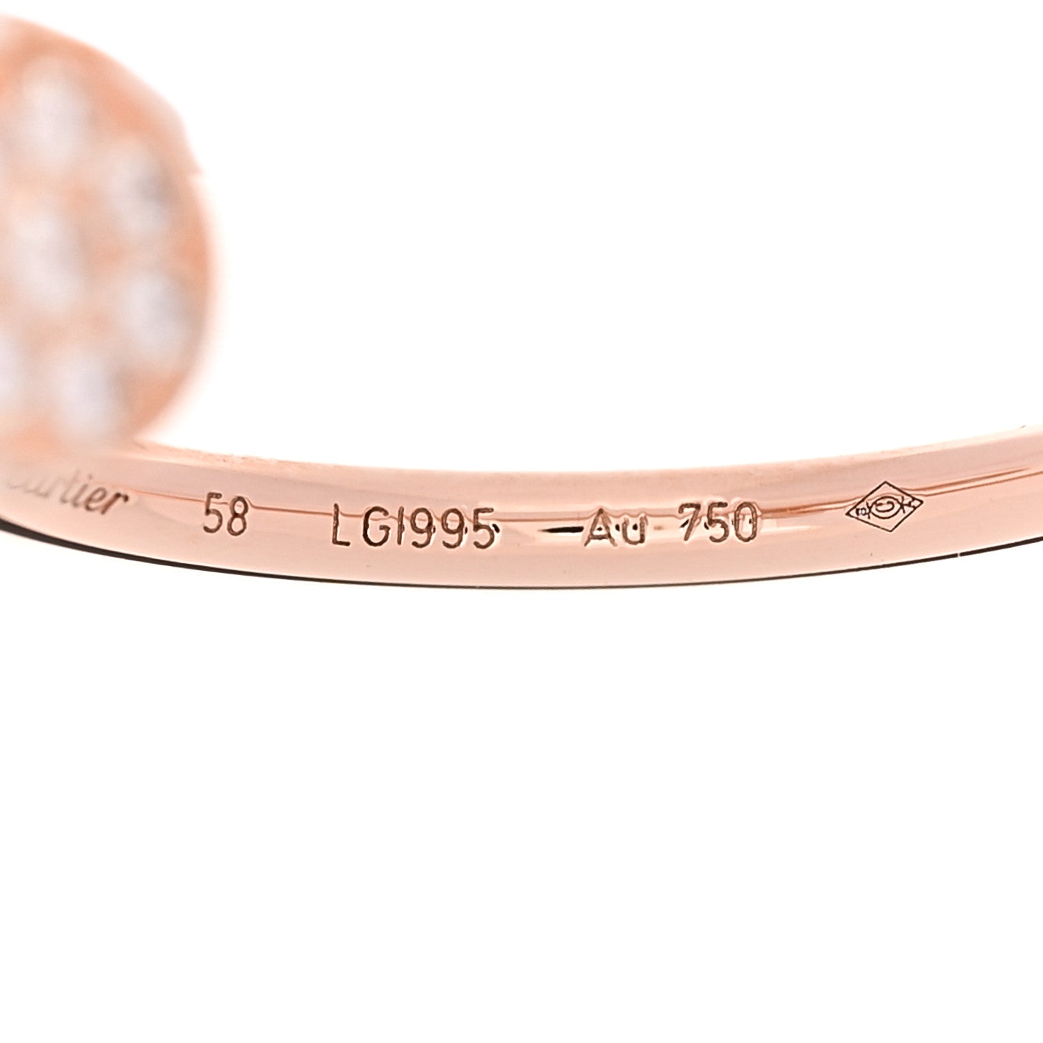 Cartier 18K Pink Gold Diamond Juste Un Clou Paved Ring 58 8.5 5 of 6