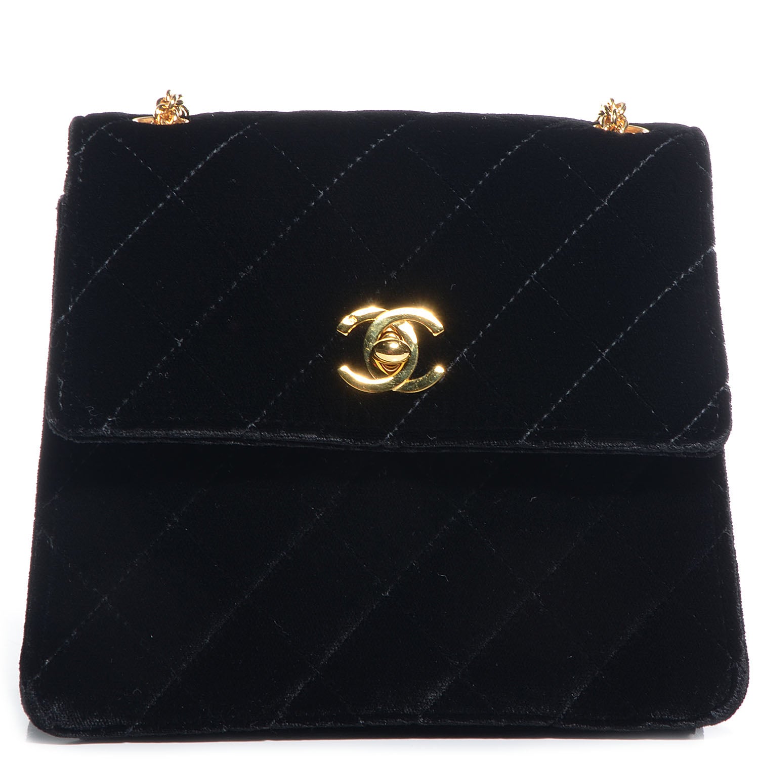 Chanel Velvet Flap Shoulder Bag Black 1 of 9