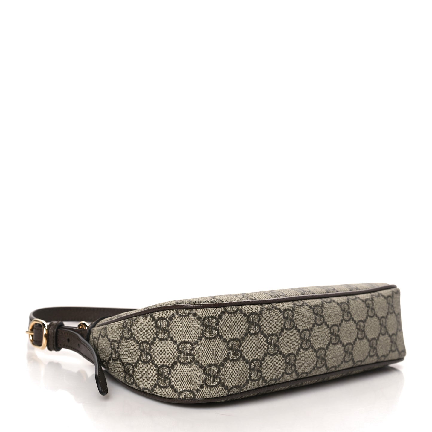 GG Supreme Monogram Textured Dollar Calfskin Small Ophidia Hobo Beige Ebony New Acero