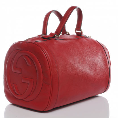 Gucci Pebbled Calfskin Medium Soho Boston Red 3 of 7