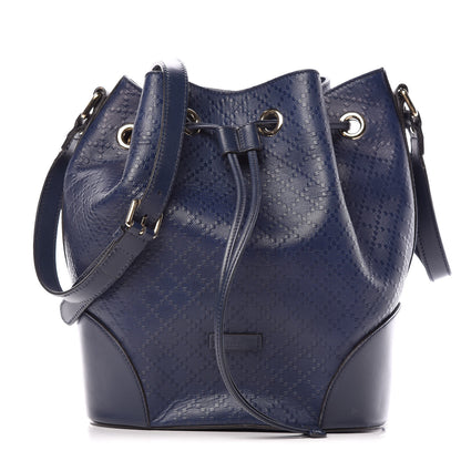 Gucci Hilary Lux Bright Diamante Medium Bucket Bag Classic Marine 1 of 15