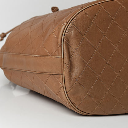 Chanel Lambskin Diamond Stitched CC Drawstring Bag Beige 9 of 10