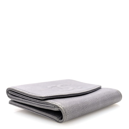 Chanel Caviar Timeless CC Compact French Wallet Grey 4 of 7