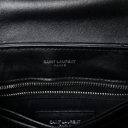 Saint Laurent Calfskin Y Quilted Monogram Toy Loulou Crossbody Bag Black 7 of 16