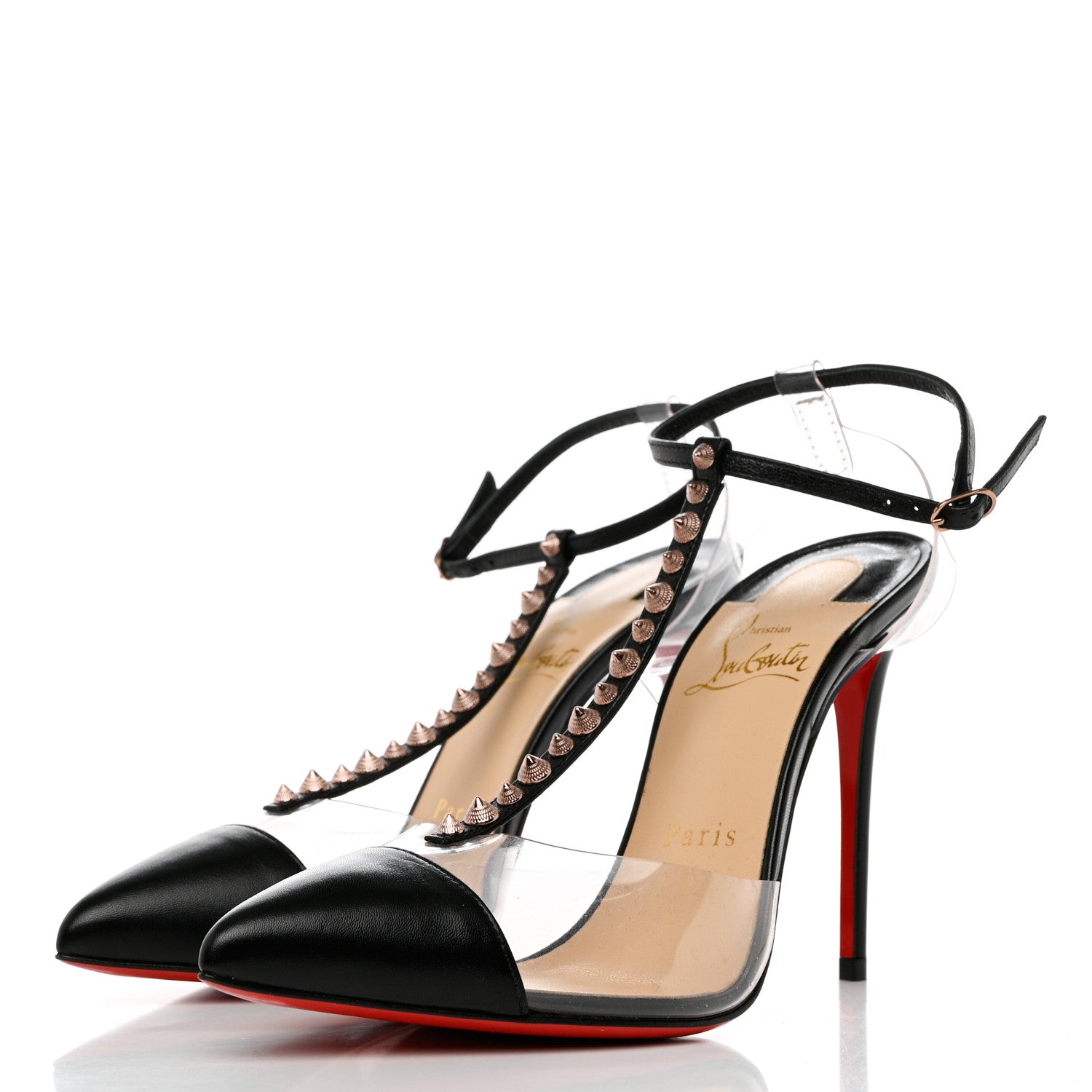 Christian Louboutin Kid PVC Nosy Spikes 100 Pumps 36.5 Black 3 of 7