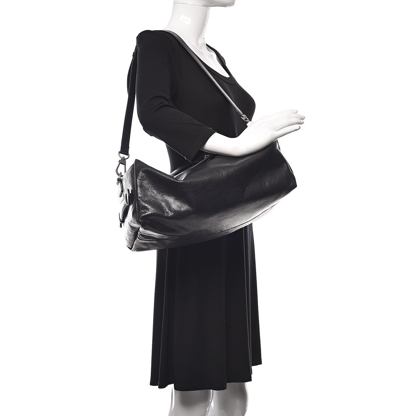 Fluffy Calfskin Morpheus Convertible Backpack Black