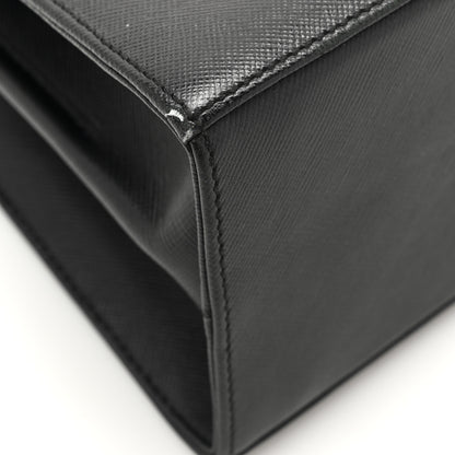 Salvatore Ferragamo Hammered Calfskin Small Iconic Top Handle Bag Black 8 of 12