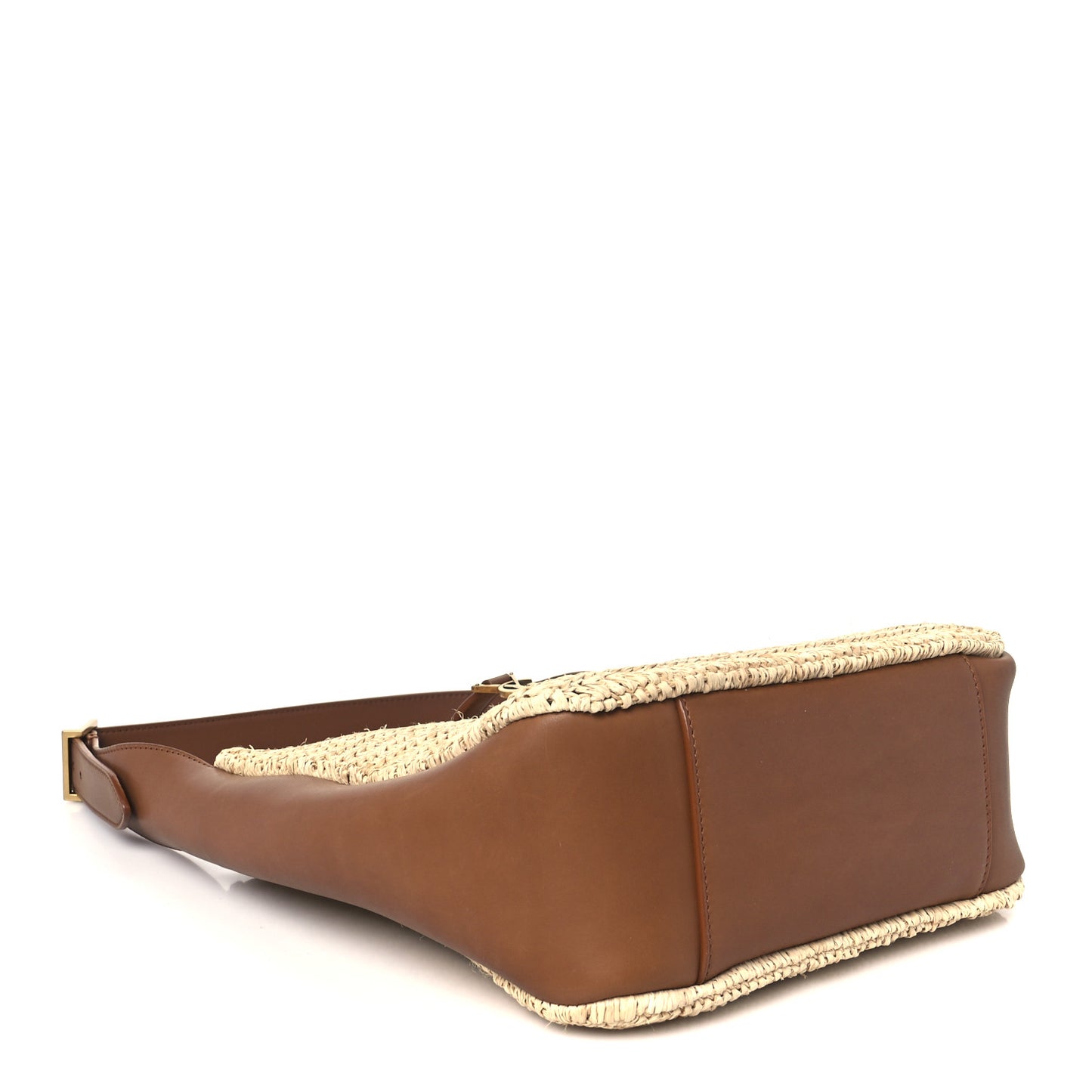 Raffia Calfskin Le 5 A 7 Small Hobo Natural Brick