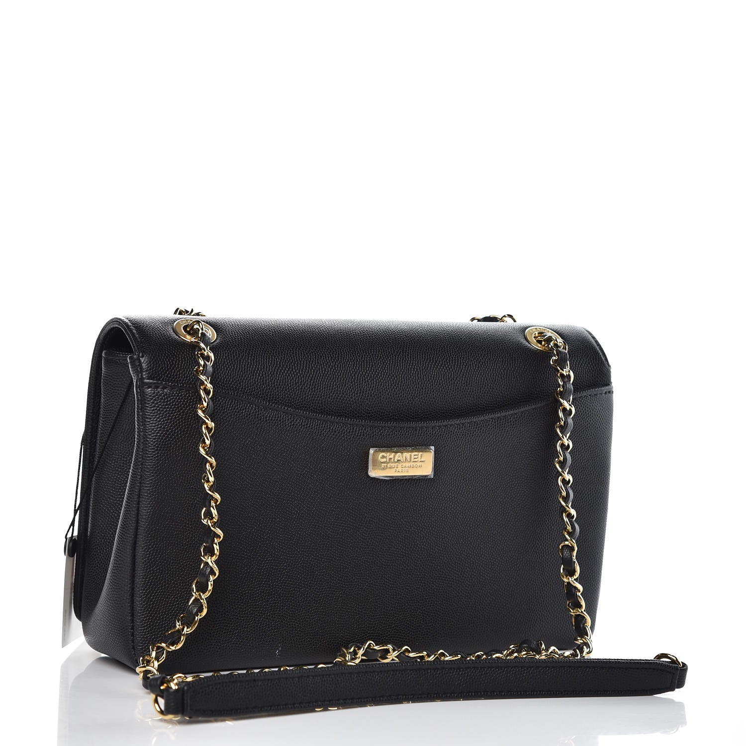 Chanel Grained Calfskin Embroidered Captain Gold Flap Bag Black 3 of 8