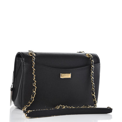 Chanel Grained Calfskin Embroidered Captain Gold Flap Bag Black 3 of 8