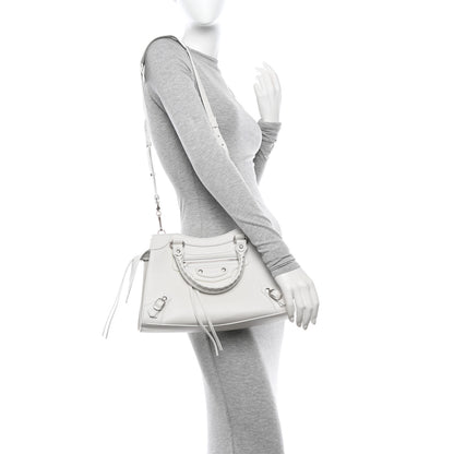 Balenciaga Grained Calfskin Neo Classic Silver Hardware S City Chalky White 2 of 12