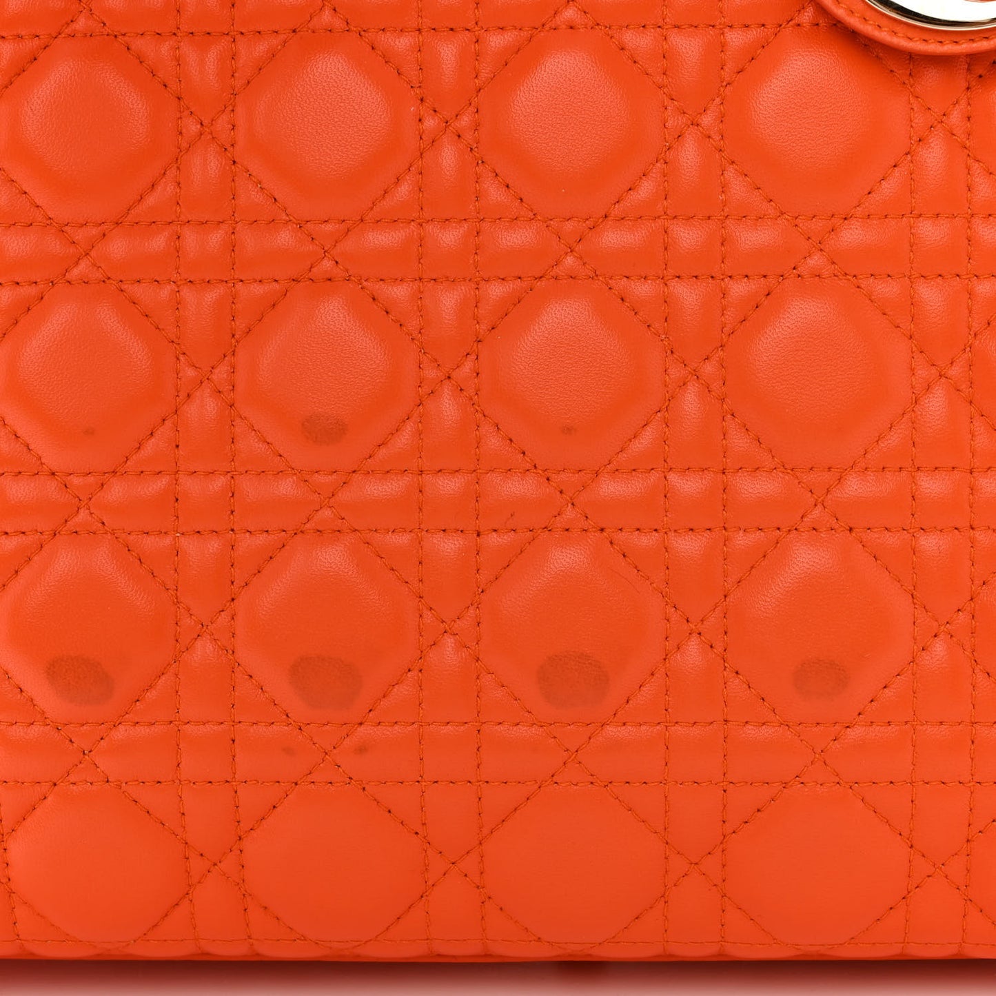 Lambskin Cannage Large Lady Dior Orange