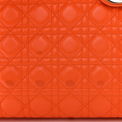 Christian Dior Lambskin Cannage Large Lady Dior Orange 11 of 12