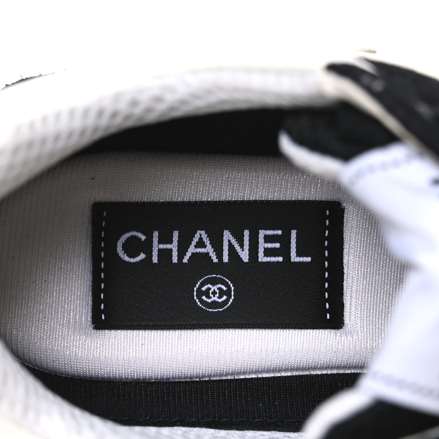 Chanel Mesh Suede Grained Calfskin Womens CC Sneakers 37 Black Brown 9 of 9