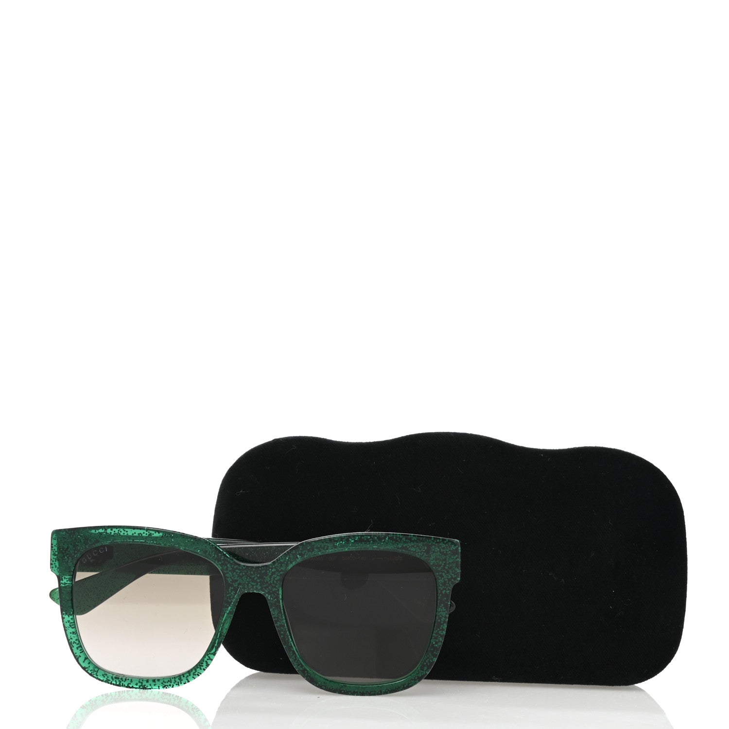 Gucci Acetate Glitter Square Frame Sunglasses GG0347S Green 9 of 9