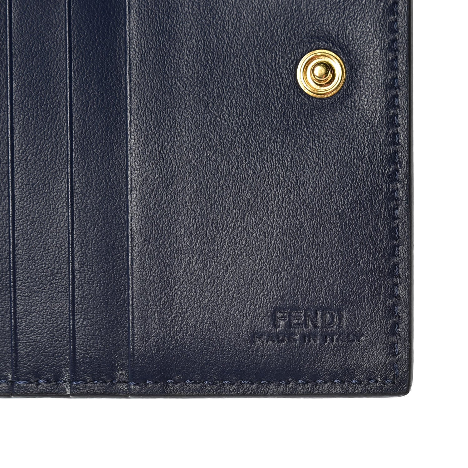 Fendi Vitello Liberty Lucido F is Fendi Compact Bi-Fold Wallet Blueberry 8 of 9