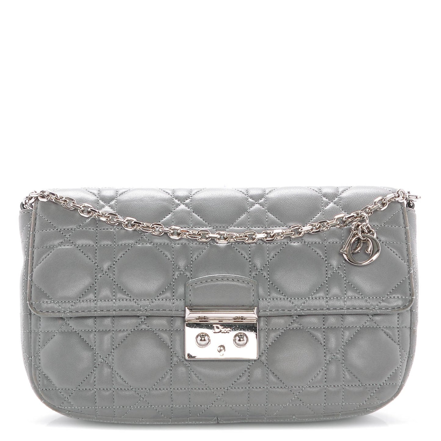 Lambskin Cannage Miss Dior Promenade Pouch Grey