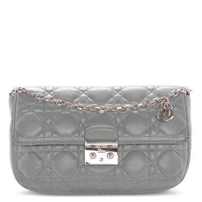 Christian Dior Lambskin Cannage Miss Dior Promenade Pouch Grey 1 of 8
