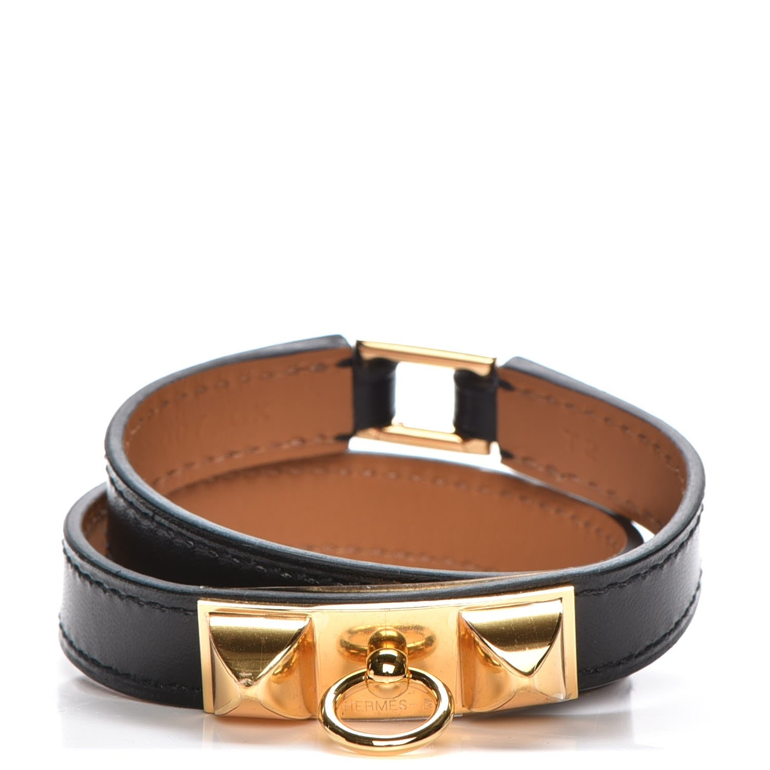 Hermes Box Rivale Double Tour Bracelet T2 Black 1 of 7