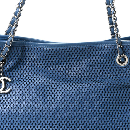 Chanel Calfskin Perforated Up In The Air North South Tote Blue 8 of 10