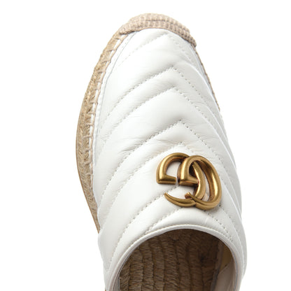 Gucci Nappa Matelasse GG Marmont Espadrille Slippers 39 Great White 9 of 19