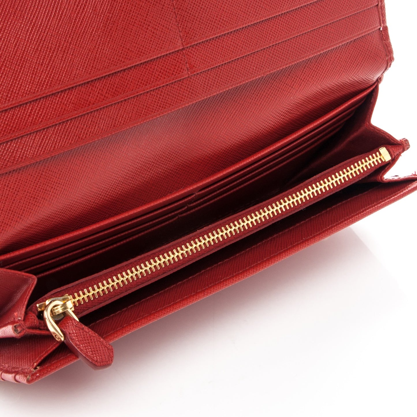 Saffiano Metal Continental Flap Wallet Fuoco