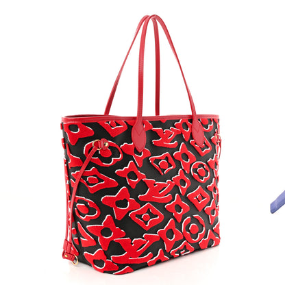 Louis Vuitton X UF Tufted Monogram Neverfull MM Black Red 4 of 11
