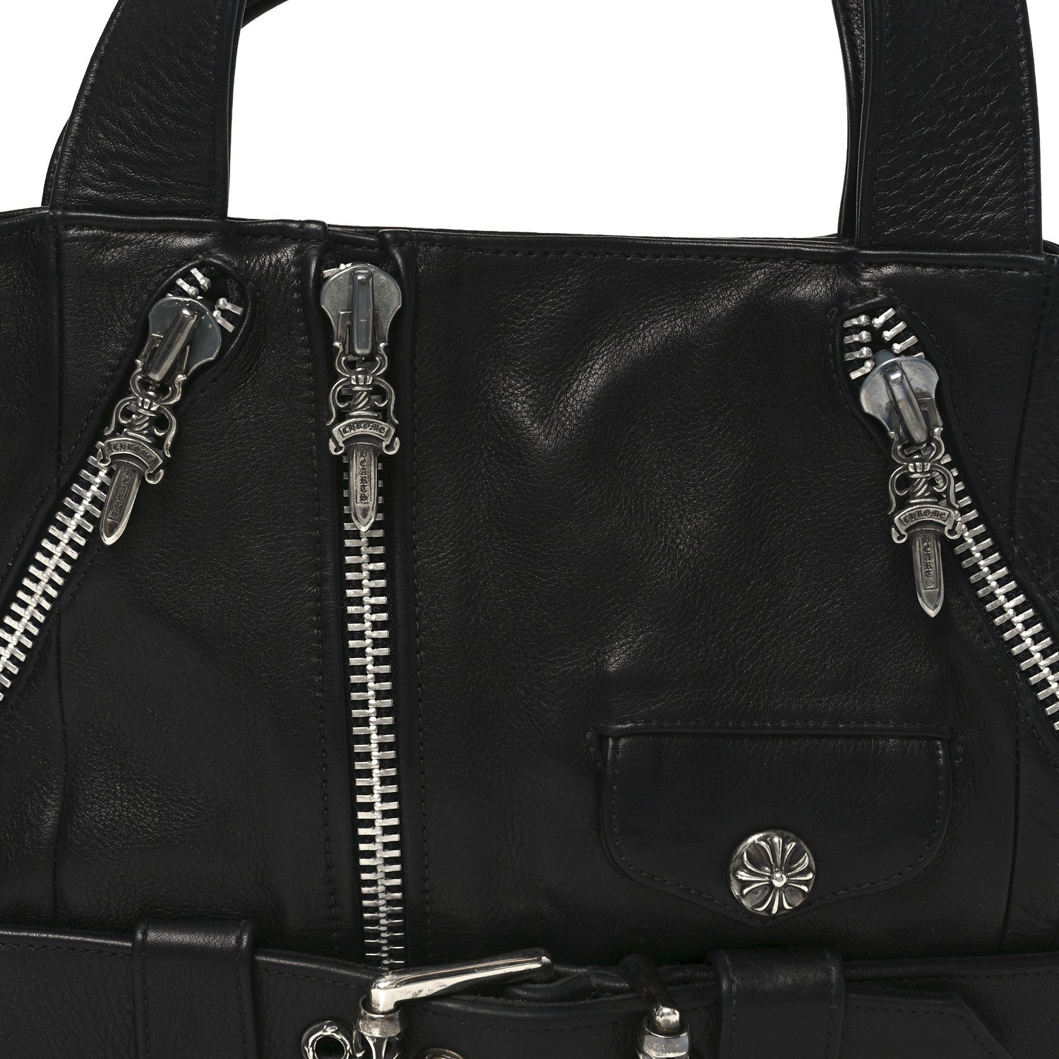 Chrome Hearts Grained Calfskin JJ Dean Tote Black 1842828