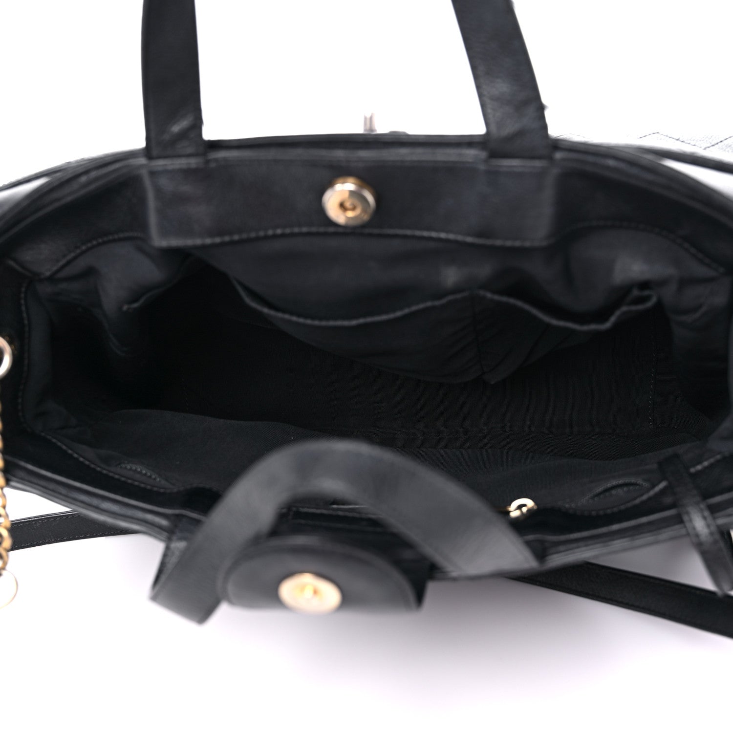 Chanel Calfskin Stitched Large Straight Lines Shopping Tote Black 6 of 18